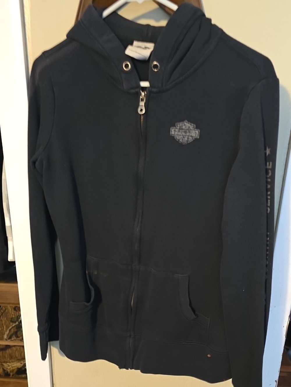 Harley-Davidson Women's Black Full-Zip Hoodie with Logo